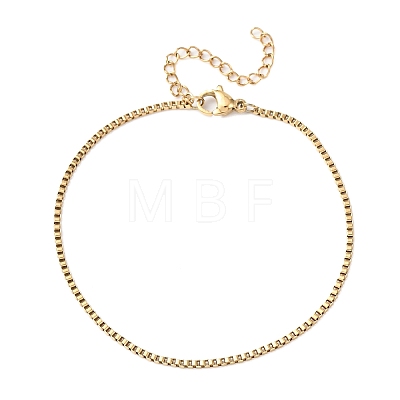 304 Stainless Steel Box Chain Bracelets BJEW-C134-01E-G-1