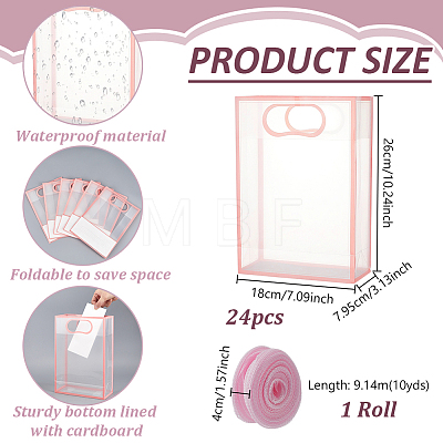 24Pcs PP Plastic Gift Tote Bags ABAG-GA0001-14B-1
