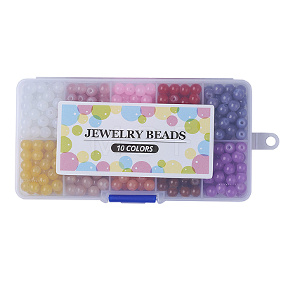 Imitation Jade Glass Beads Strands DGLA-X0007-8mm-02-1