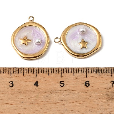 304 Stainless Steel Enamel Pendants STAS-I371-04G-02-1