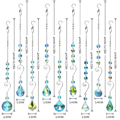 Glass Teardrop/Cone/Oval/Round Pendant Decorations WG34775-01-1