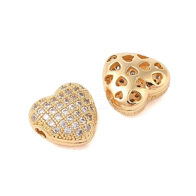 Brass Micro Pave Clear Cubic Zirconia Charms KK-B100-044G-1