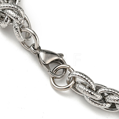 Non-Tarnish 201 Stainless Steel Rope Chain Bracelets STAS-Z056-14P-1