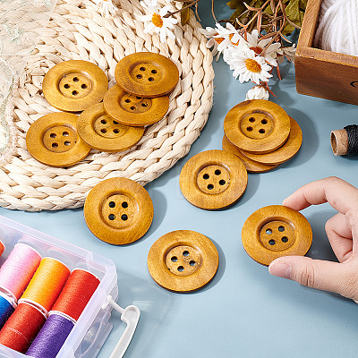 Olycraft 40Pcs Wood Buttons BUTT-OC0001-53A-1