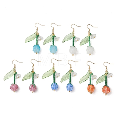 Acrylic & Lampwork Dangle Earrings EJEW-MZ00711-1