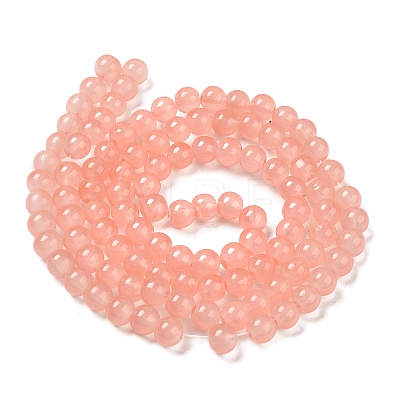 Baking Painted Imitation Jade Glass Round Bead Strands DGLA-Q021-8mm-03-1