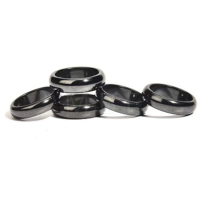 Dyed & Heated Black Agate Finger Rings IK0879-6-1