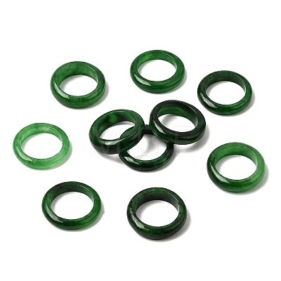 Natural Myanmar Jade Dyed Finger Ring RJEW-C160-01A-1