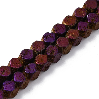 Electroplated Natural Lava Rock Beads Strands G-A256-C01-01B-1