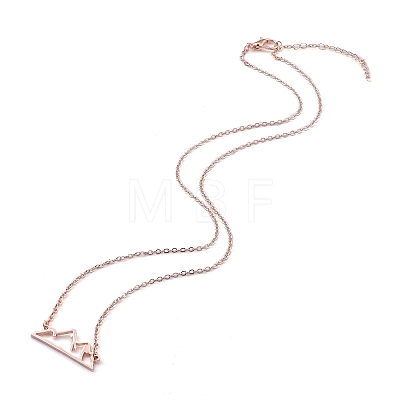 304 Stainless Steel Alps Pendant Necklaces LS-NJEW-Z001-01RG-1