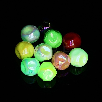 UV Plating Opaque Acrylic Beads OACR-Z013-01-1