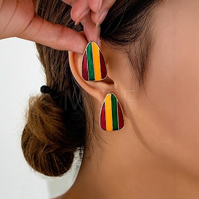 Triangle Alloy Enamel Stud Earrings FS-WG49E79-01-1
