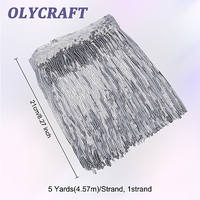 Olycraft Polyester Tassel Lace Trims OCOR-OC0001-10-1