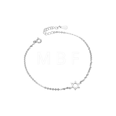 SHEGRACE Wishing Rhodium Plated 925 Sterling Silver Anklet JA05A-1