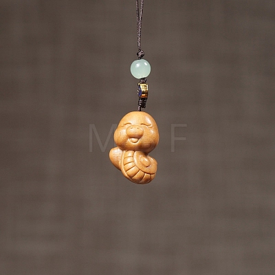 Zodiac Snake Sandalwood Pendant Decorations PW-WG0676D-03-1