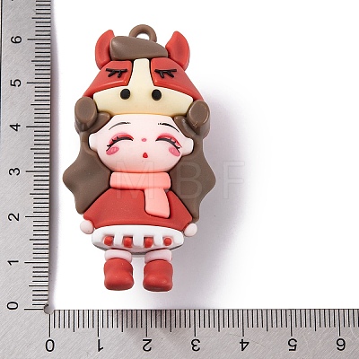 The 12 Chinese Zodiac Girl Doll PVC Plastic Pendants KY-S172-16G-1