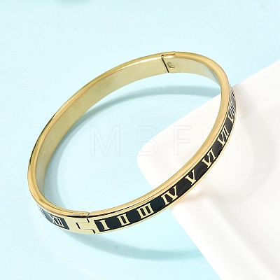 304 Stainless Steel Enamel Hinged Bangles BJEW-D408-45G-1