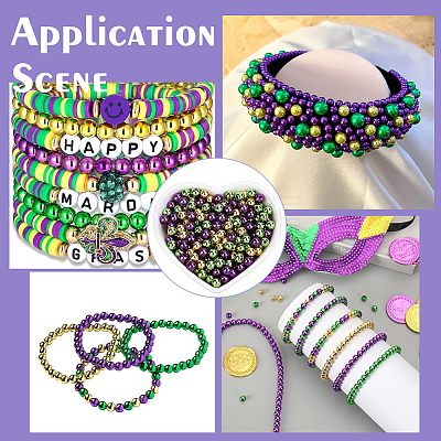 1500Pcs 3 Styles St. Patrick's Day Plastic Beads KY-SP0001-32-1