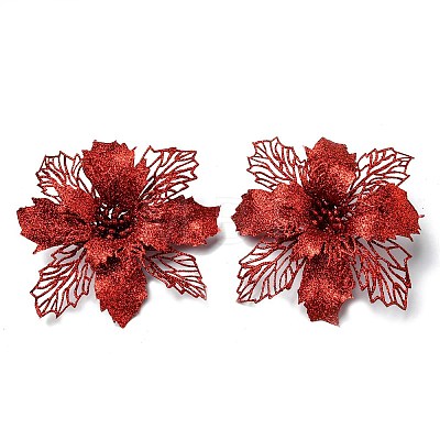 Plastic Glitter Artificial Flower HJEW-R124-05-1