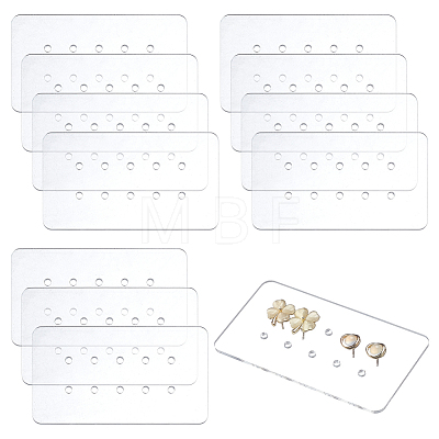 12Pcs 10-Hole Acrylic Earring Display Cards EDIS-OC0001-10C-1