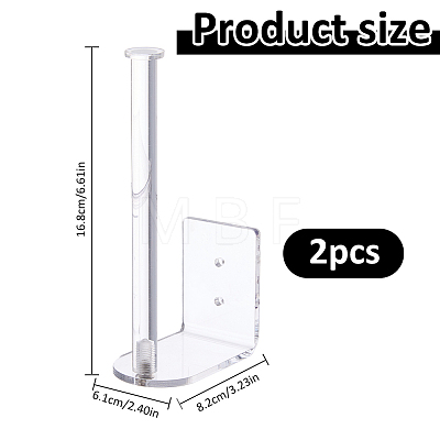 2Pcs Acrylic Wall Mount Hat Display Rack AJEW-WH0696-869-1