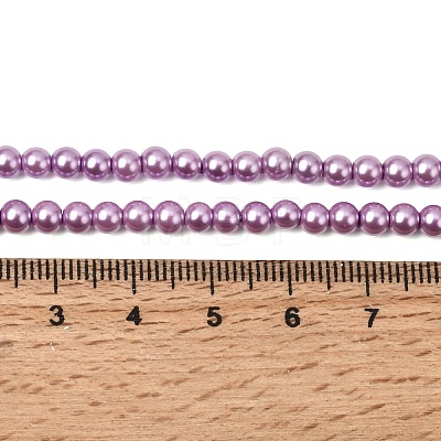 Eco-Friendly Dyed Glass Pearl Round Beads Strands HY-A002-4mm-RB056-1