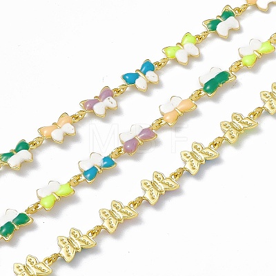 Enamel Butterfly Link Chains CHC-F015-01G-1