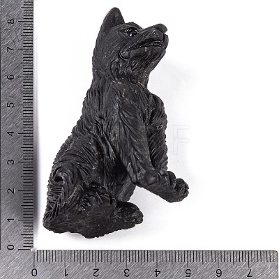 Natural Obsidian Wolf Figurines Statues for Home Office Desktop Feng Shui Ornament G-Q172-13A-1
