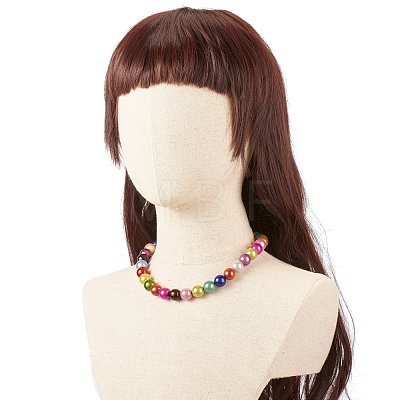 Acrylic Round Beaded Necklace for Women NJEW-JN03792-1