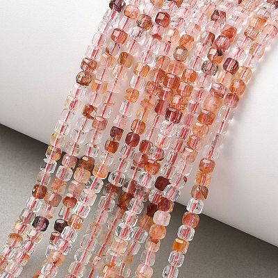 Natural Hematoid Quartz/Ferruginous Quartz Beads Strands G-Z161-B01-3x3mm-1