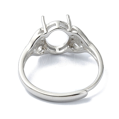 Adjustable 925 Sterling Silver Ring Components STER-K179-20P-1