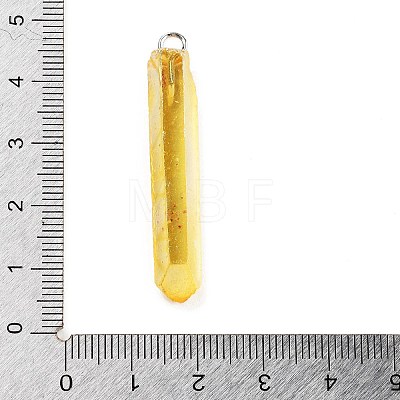 Electroplated Natural Quartz Pendants G-P315-B01-09P-1