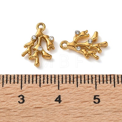304 Stainless Steel with Crystal Rhinestone Charms RB-L002-02G-1