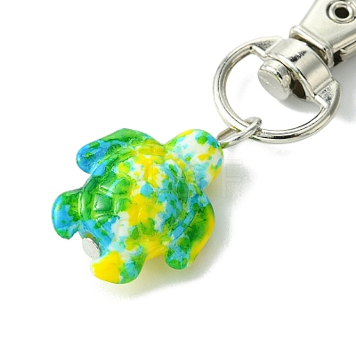 Sea Turtle Synthetic Turquoise Pendant Decorations HJEW-JM02143-02-1