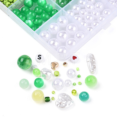 DIY 28 Style Resin & Acrylic & ABS Beads Jewelry Making Finding Kit DIY-NB0012-03D-1