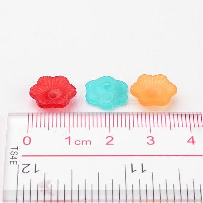 Mixed Frosted Flower Shaped Transparent Acrylic Bead Caps X-PAF087Y-1