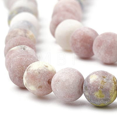 Natural Marble and Sesame Jasper/Kiwi Jasper Beads Strands X-G-T106-287-1