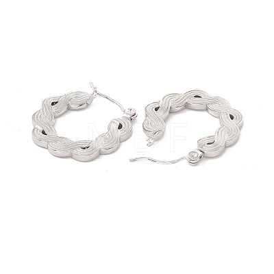 304 Stainless Steel Wave Hoop Earrings for Women EJEW-I267-05P-1