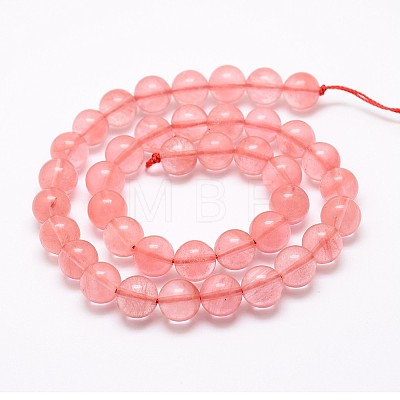 Cherry Quartz Glass Bead Strands X-G-P256-06-10mm-1