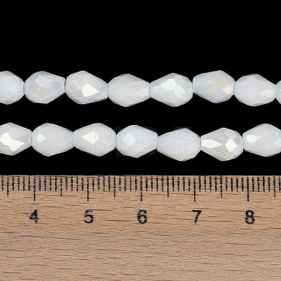 Opaque Solid Color Electroplate Glass Beads Strands EGLA-N013-P6mm-B02-1