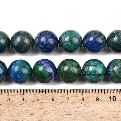 Natural Chrysocolla and Lapis Lazuli Beads Strands G-L648-A12-16mm-1