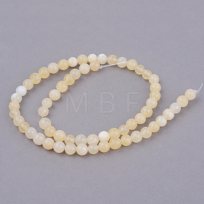 Natural Yellow Jade Beads Strands X-G-Q462-8mm-36-1