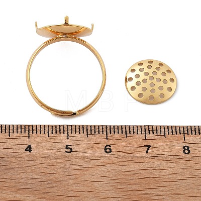 Brass Adjustable Ring Findings KK-K382-15B-G-1