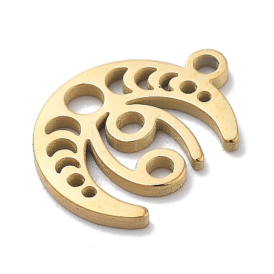 Real 18K Gold Plated 304 Stainless Steel Pendants STAS-R003-02G-010-1