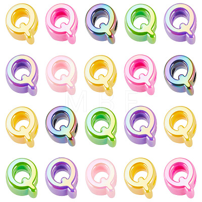 20Pcs UV Plating Opaque Acrylic European Beads OACR-TADJ0001-16Q-1