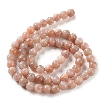 Natural Multi-Moonstone Round Beads Strands G-O030-6mm-10B-1