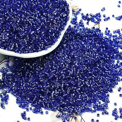 Baking Paint Silver Lined Glass Seed Beads SEED-H003-09F-1