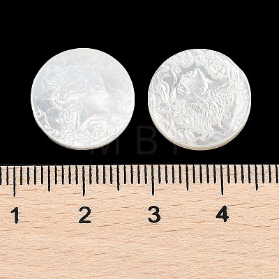 Natural White Shell Carved Cabochons SSHEL-I026-03A-02-1