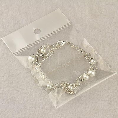 Lovely Wedding Dress Angel Charm Bracelets BJEW-JB00702-13-1