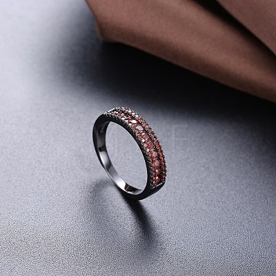 Chic Brass Cubic Zirconia Finger Rings RJEW-BB23203-7A-1
